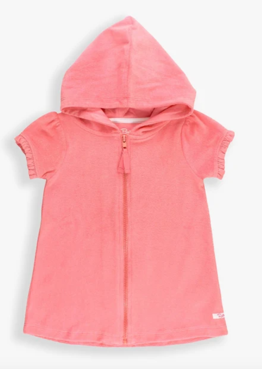 Bubblegum Pink Terry Knit Full-Zip Cover-Up