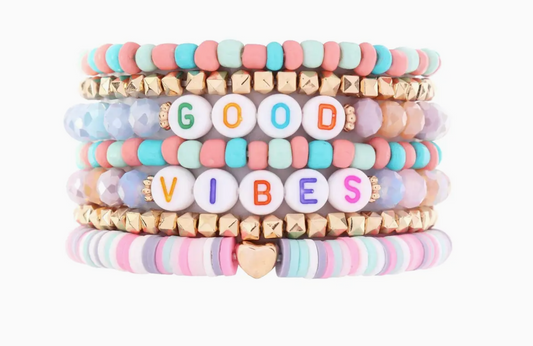 Good Vibes Charm Multi Beaded Bracelet