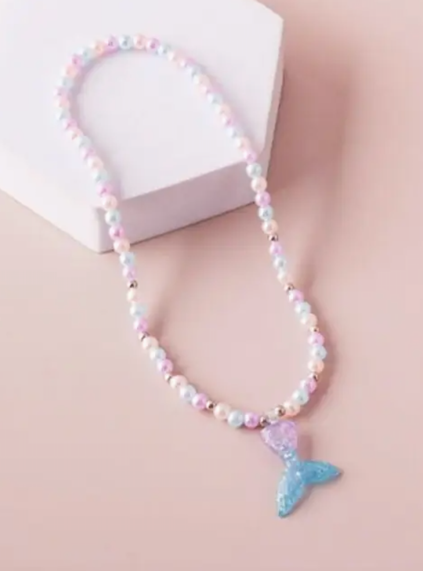 Kids Mermaid Tail Beaded Necklace