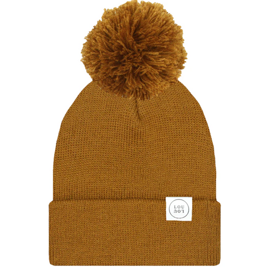 Camel Brown Beanie with Pom