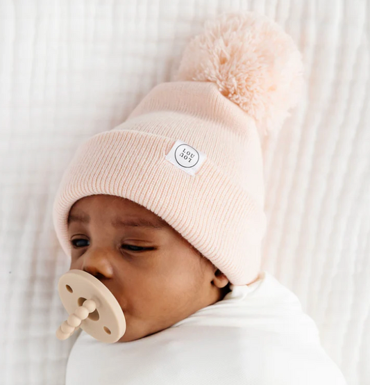 Blush Beanie with Pom