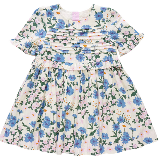 Melon Daisy Floral Raquel Dress