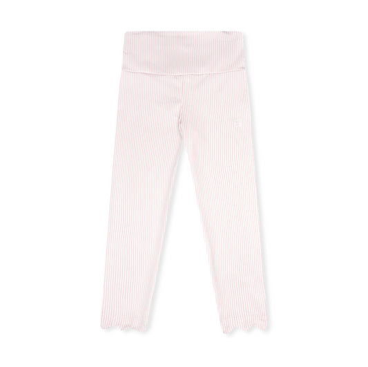 Cotton Candy Pink Ministripe Sadie Scallop Legging