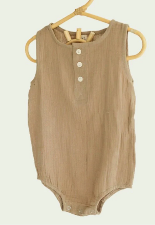 Brown Jody Muslin Romper