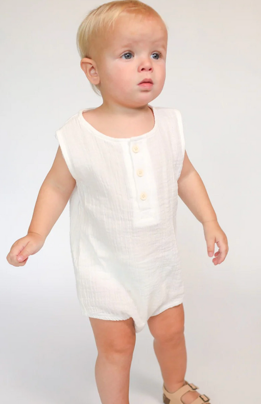 White Jody Muslin Romper