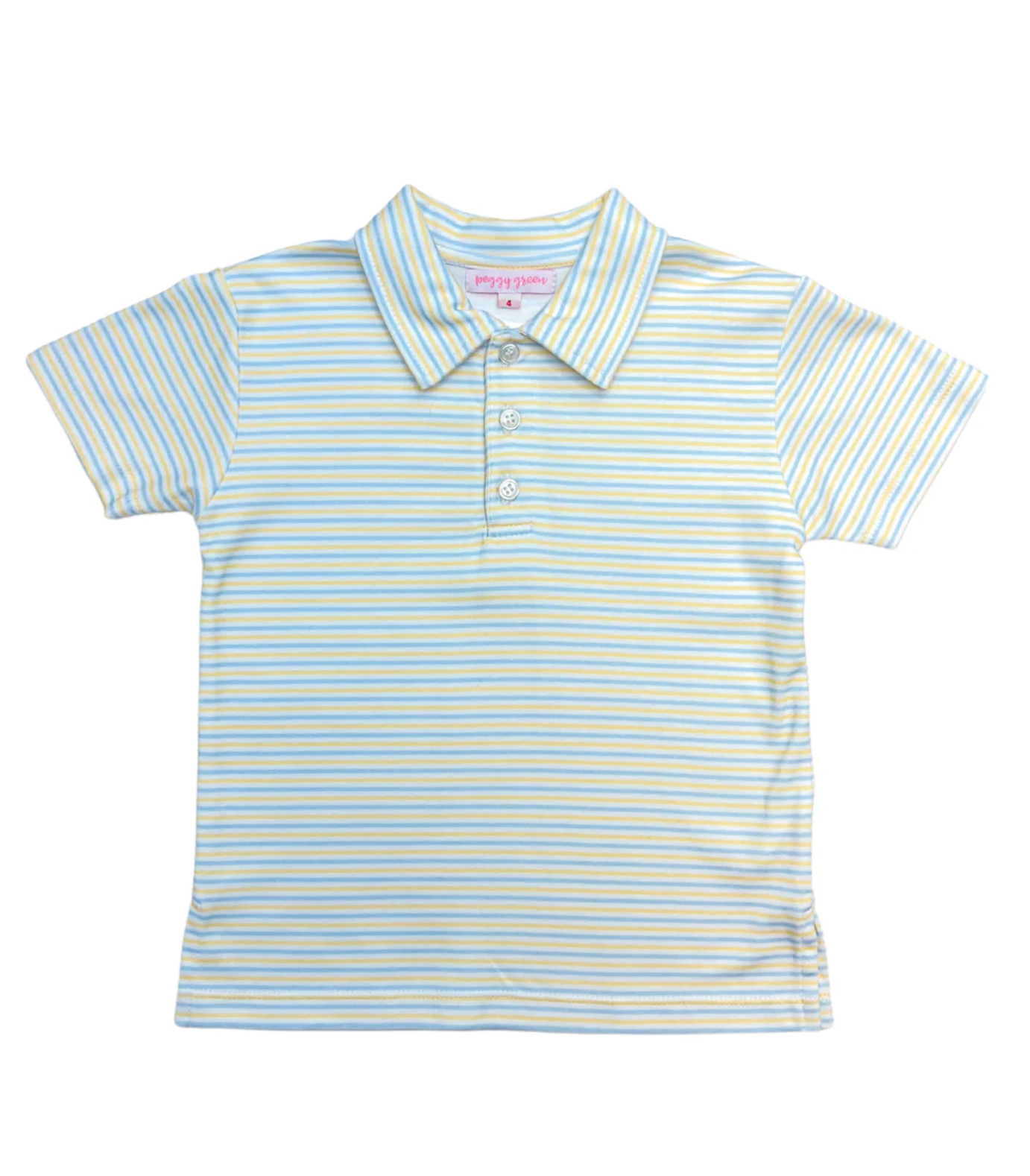 Baby Blue and Butter Stripe SS Polo