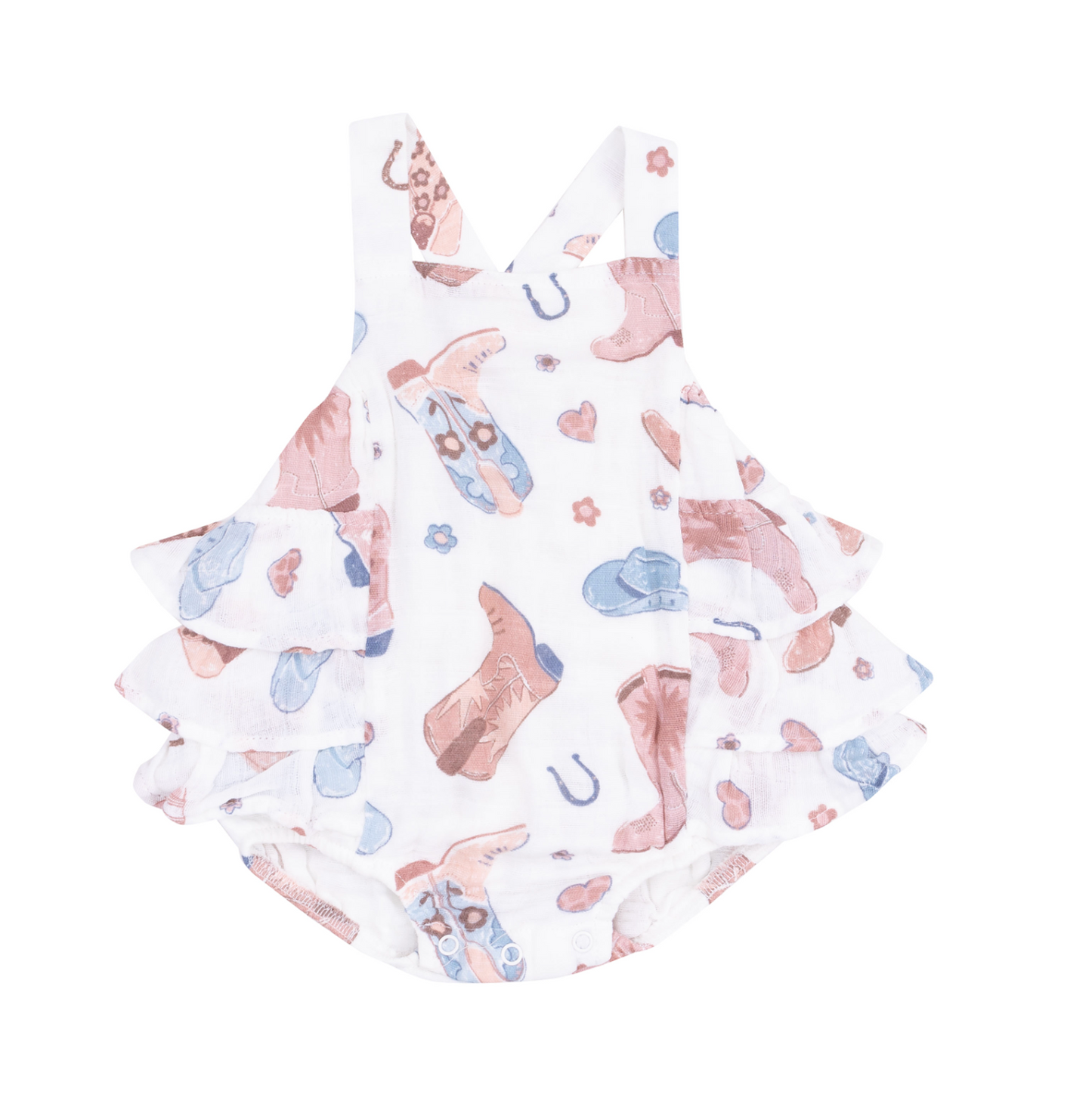 Cowgirl Boot Ruffle Sunsuit