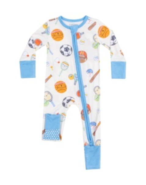 Sports Ball Friends 2 Way Zipper Romper