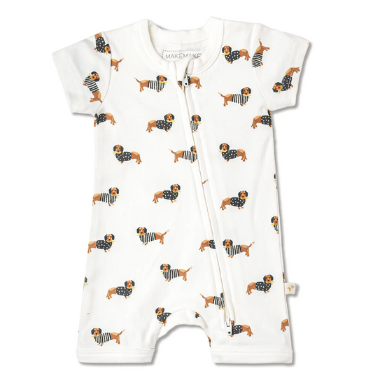 Dogs Organic Zipper Romper