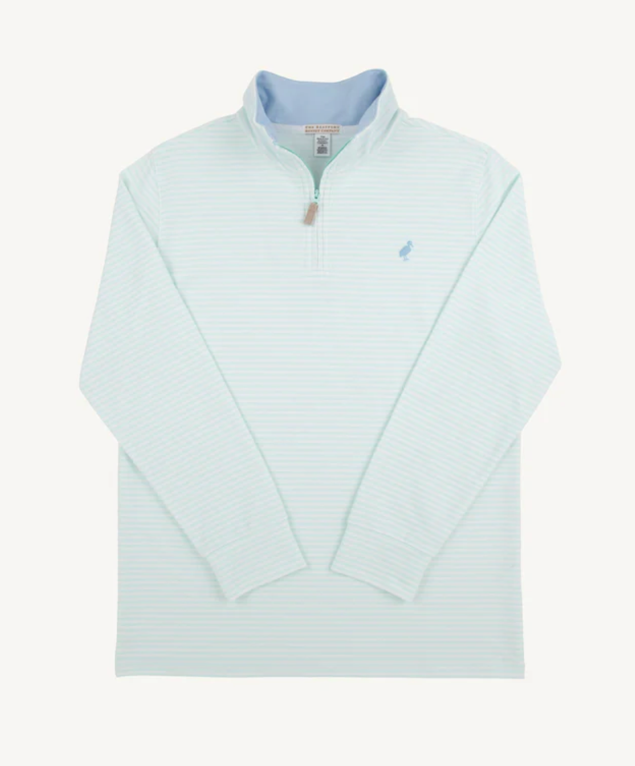 Men's Sea Island Seafoam Stripe with Beale Street Blue Hayword Half Zip