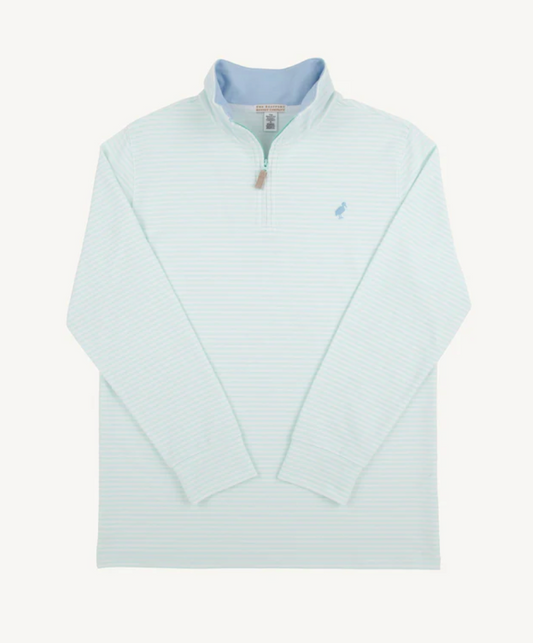 Men's Sea Island Seafoam Stripe with Beale Street Blue Hayword Half Zip