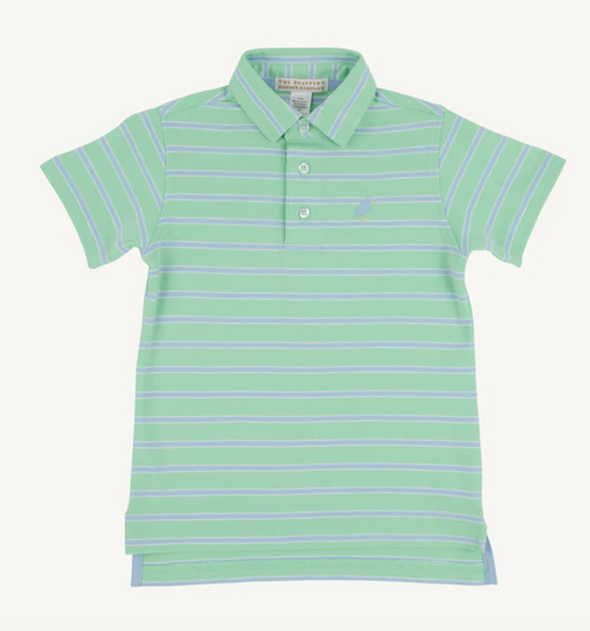 Grace Bay Green, Beale Street Blue, & Worth Avenue White Stripe Prim and Proper Polo