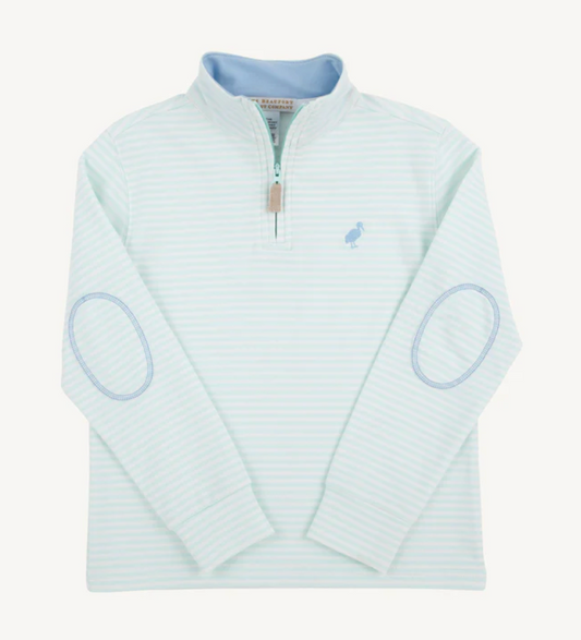 Sea Island Seafoam Stripe with Beale Street Blue Hayword Half Zip