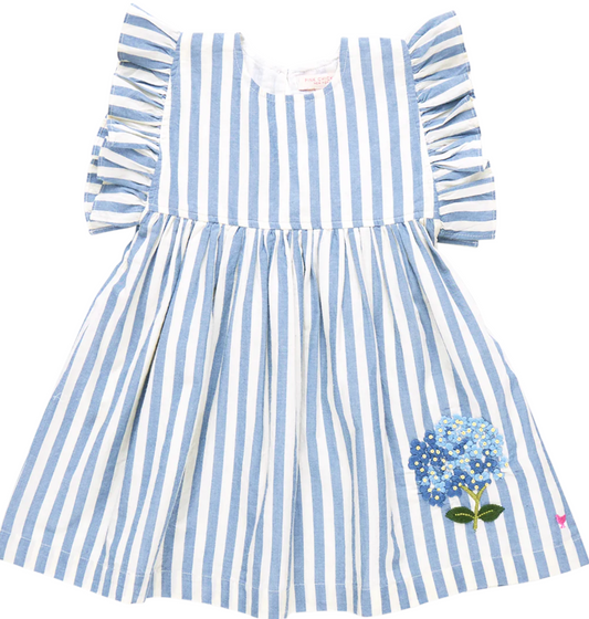 Girls Sarita Dress - Blue Stripe