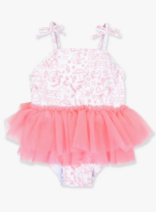 By the Seaside Tulle Skirted One Piece