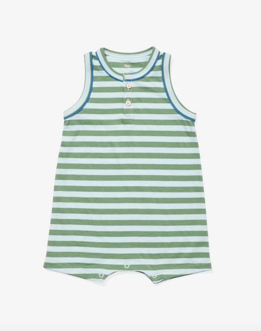Lachlan Romper - Mist Stripe