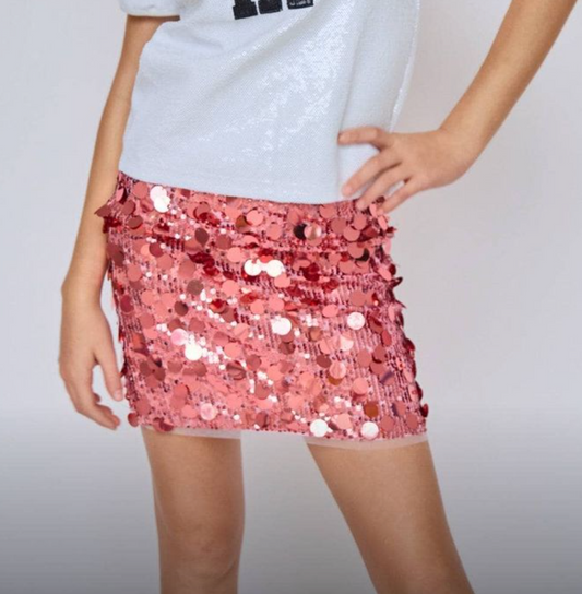 Magic Paillette Mini Skirt Hot Pink