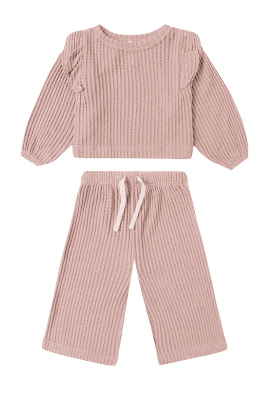 RUFFLE COZY SET || ROSE