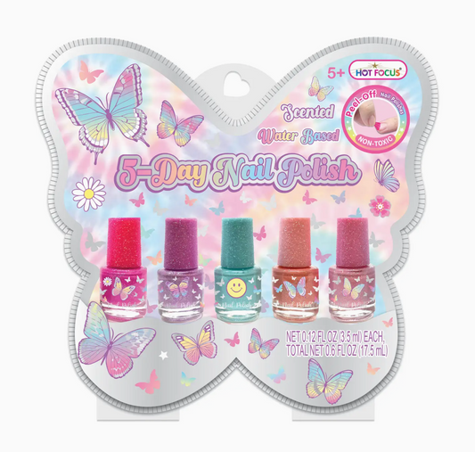 5 Day Nail Polish, Tie Dye Butterfly