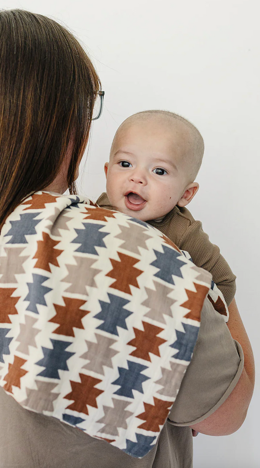 Western Aztec Muslin Burp Cloth