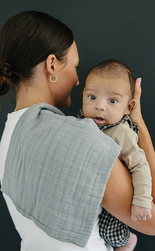 Dusty Blue Muslin Burp Cloth