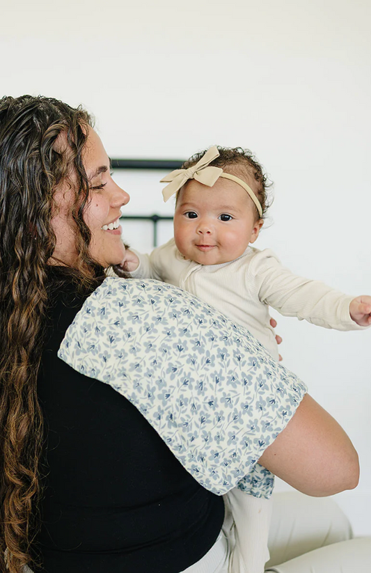 Blue Blossom Muslin Burp Cloth