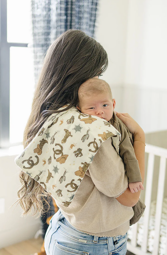 Outlaw Cowboy Muslin Burp Cloth