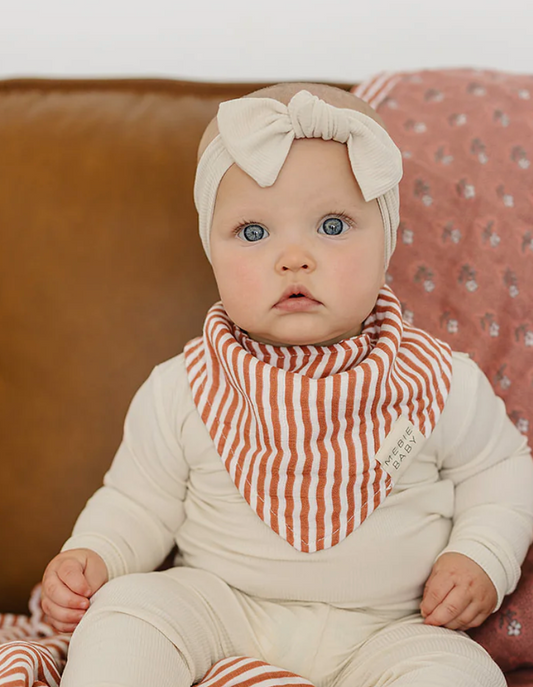 Pink Stripe Muslin Bib