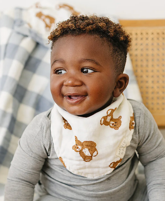 Teddy Bear Muslin Bib
