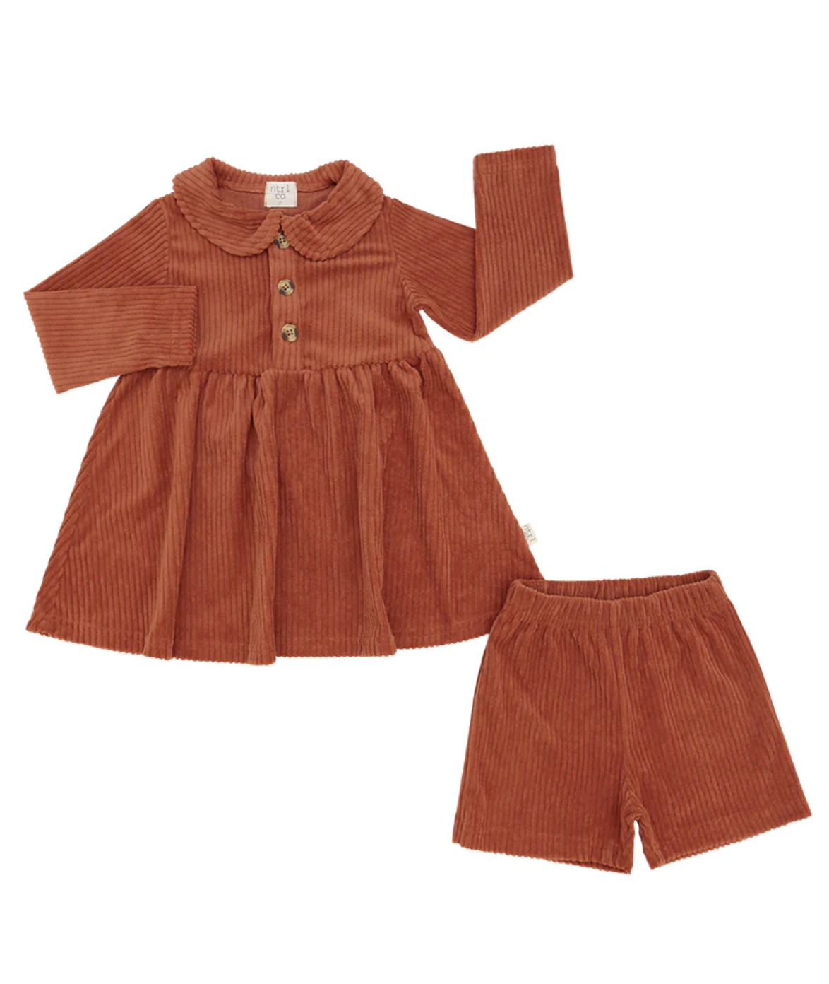 Pumpkin Spice Corduroy Collared Dress