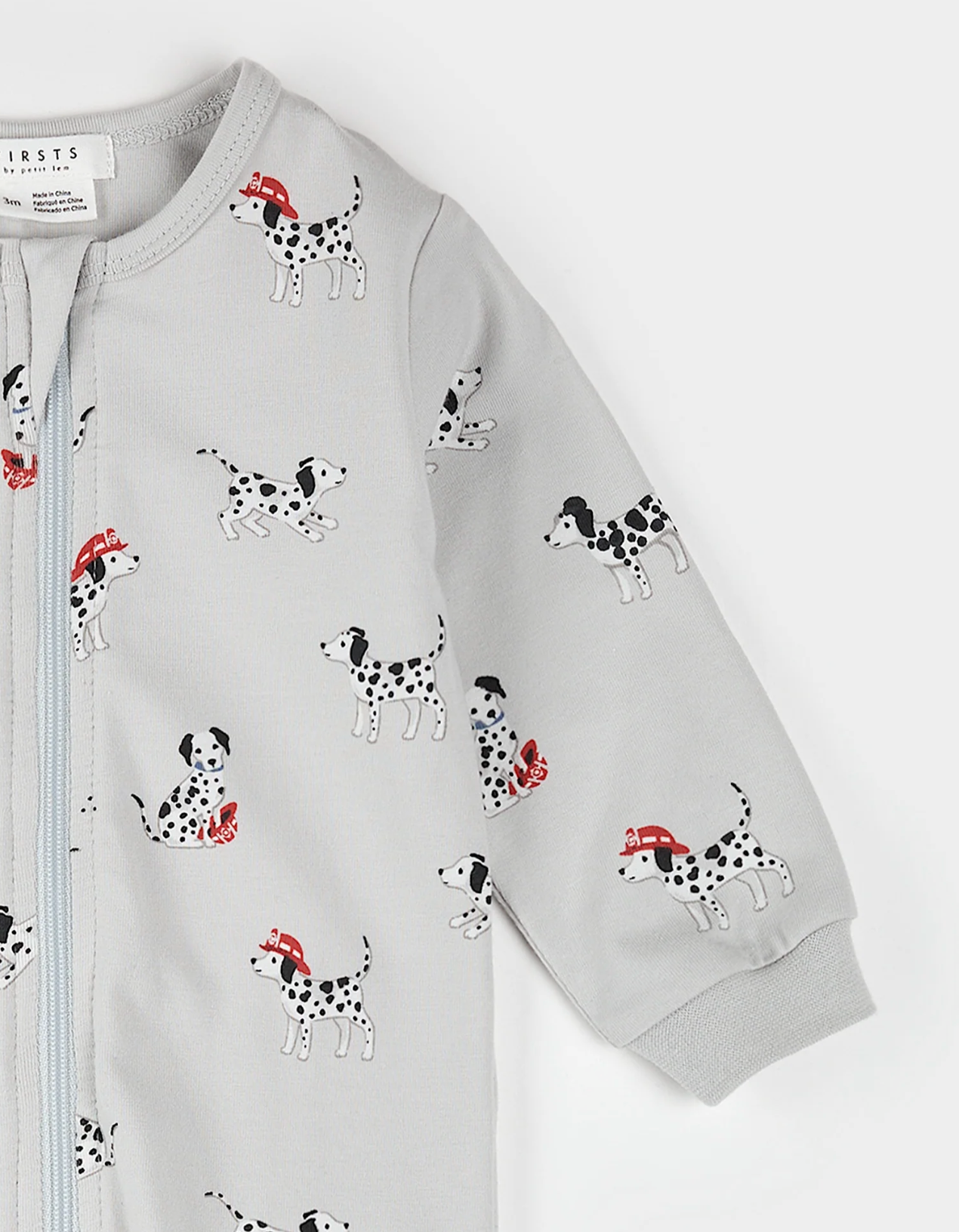 Firefighter Dalmatian Zipper Footie