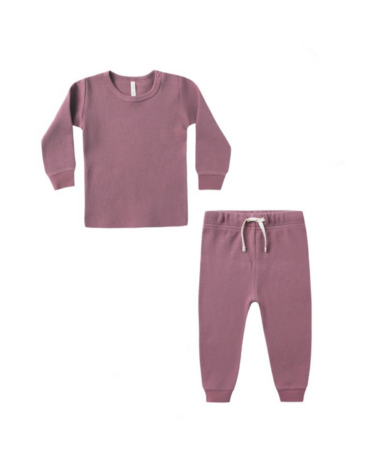 Mulberry Waffle Top + Pant Set