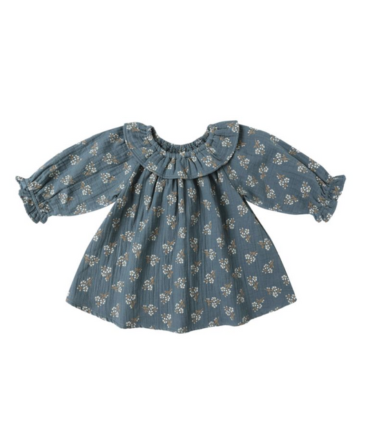 Blue Floral Long Sleeve Isla Dress
