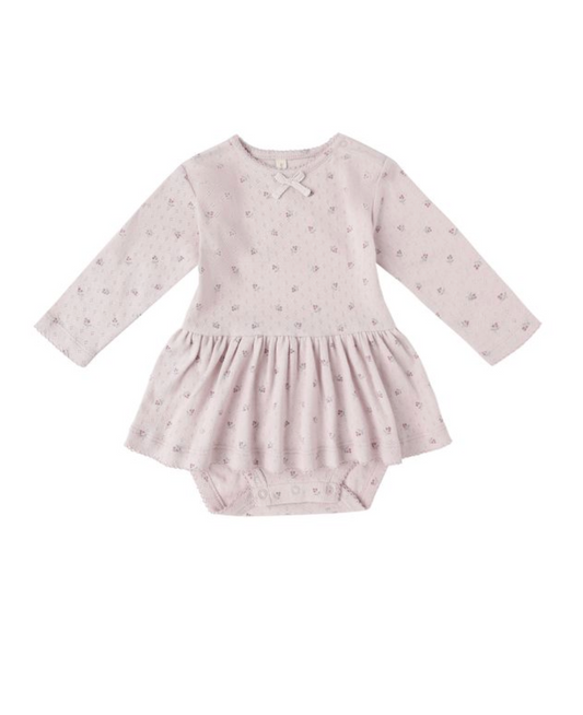 Lilac Ditsy Pointelle Skirted Bodysuit