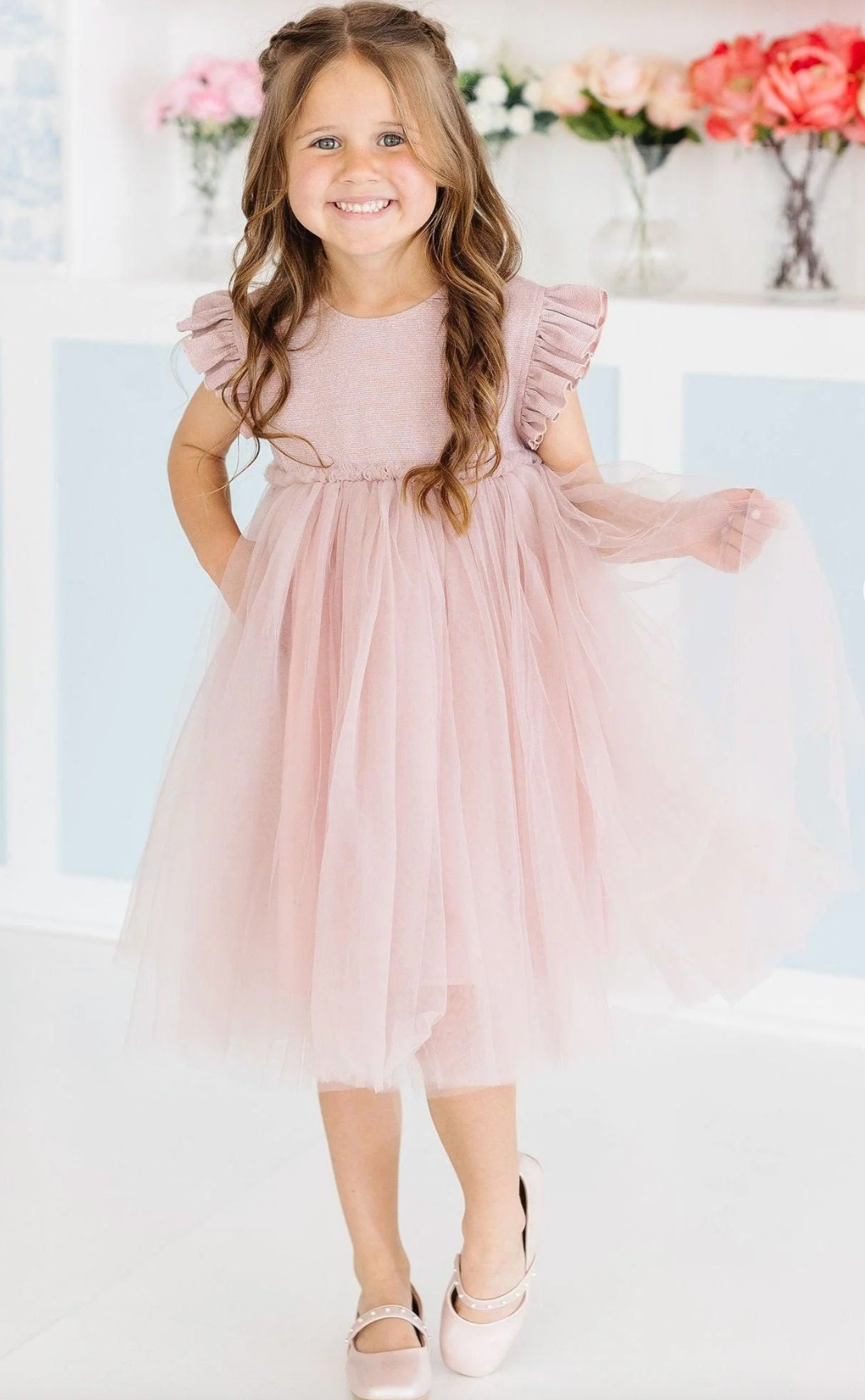 Dusty Pink Shimmer Tutu Dress