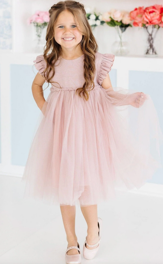 Dusty Pink Shimmer Tutu Dress