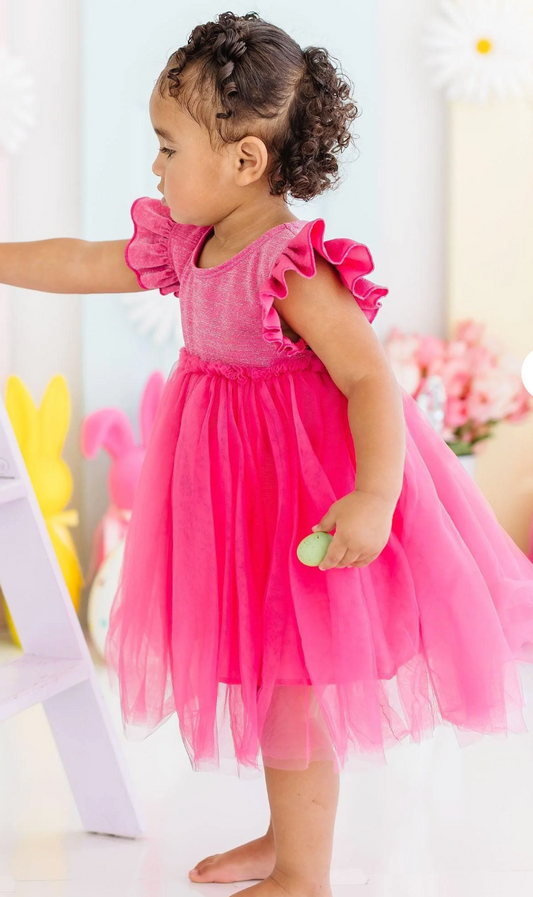 Hot Pink Shimmer Tutu Dress