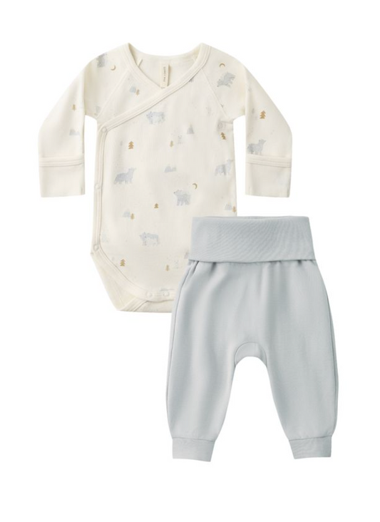 Side Snap Bodysuit + Pant Set || Polar Bears