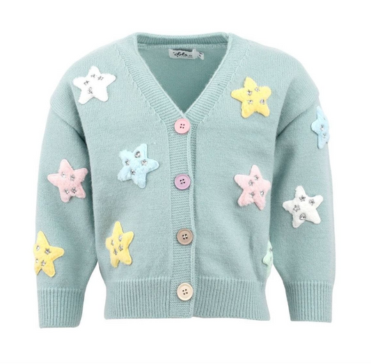 Rainbow Plush Stars Cardigan