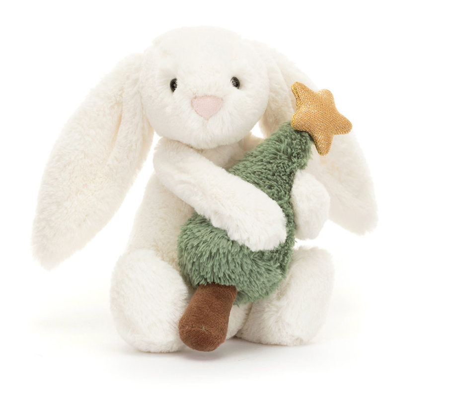 Bashful Bunny with Christmas Tree