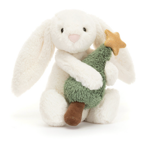 Bashful Bunny with Christmas Tree