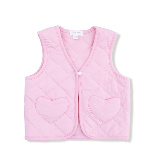 Romance Rose - Quilted Vest W/  Heart Pocket