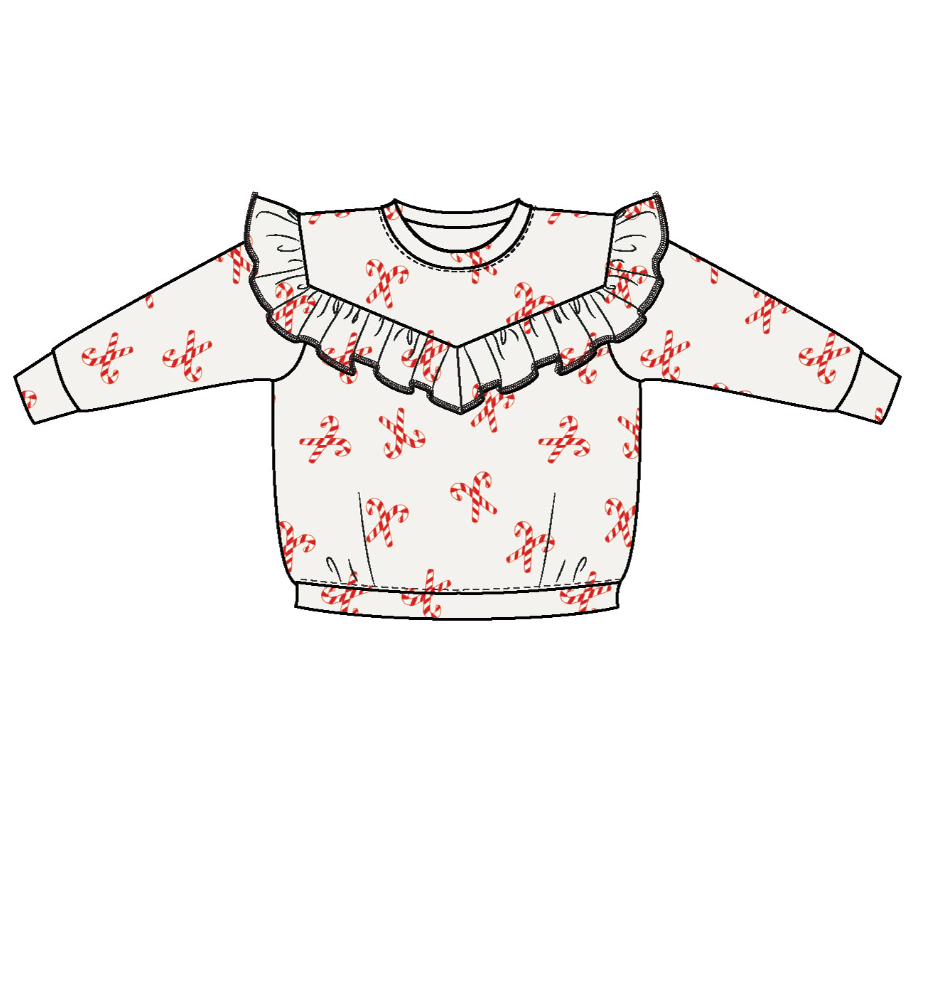 Candy Canes - V-Ruffle Top