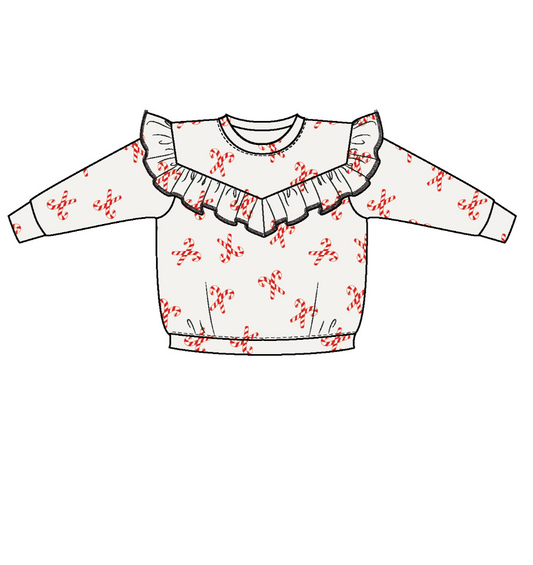 Candy Canes - V-Ruffle Top