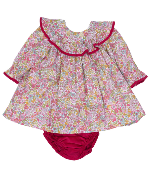 Layla Raspberry Floral Bloomer Set