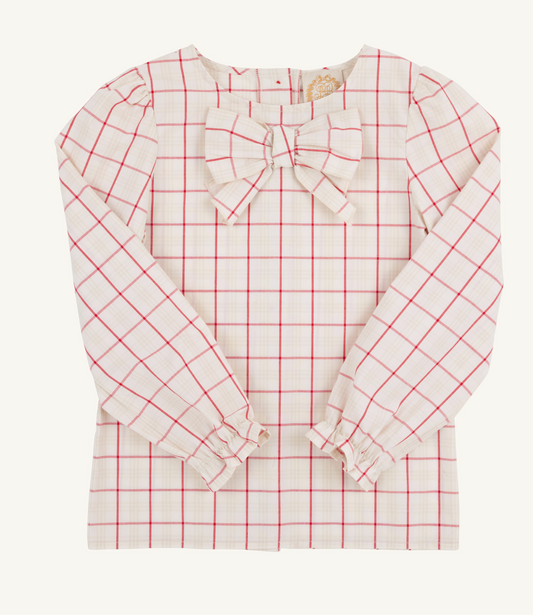 Oak Park Plaid Beatrice Bow Blouse