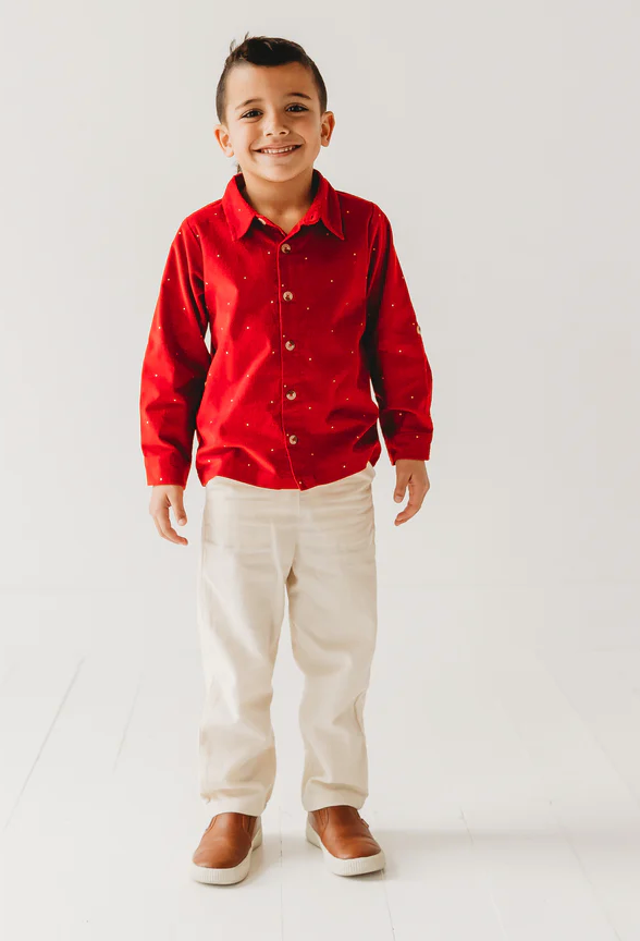 Christmas Carol Red Holiday Boy Shirt