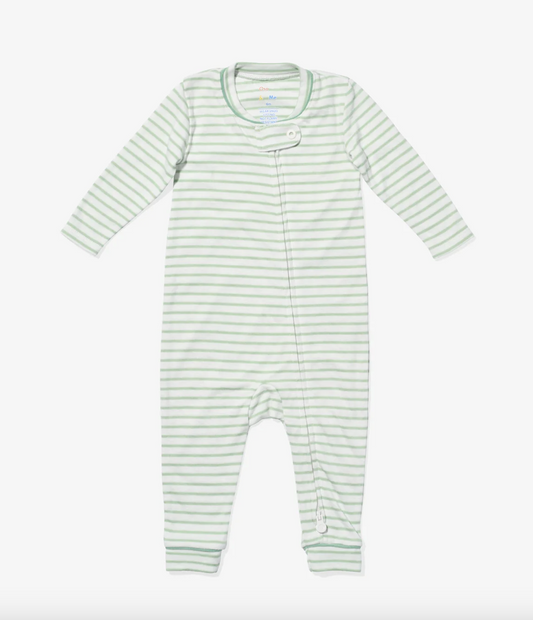 Dusty Seafoam Stripe Ziggy Zip Romper