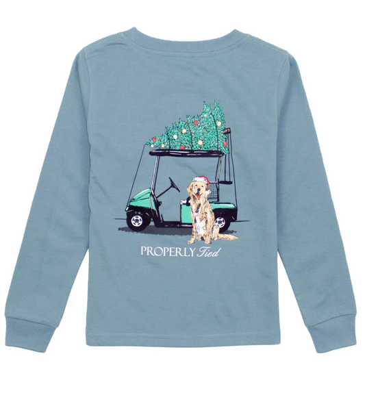 Boys Santa's Caddy LS Steel Blue