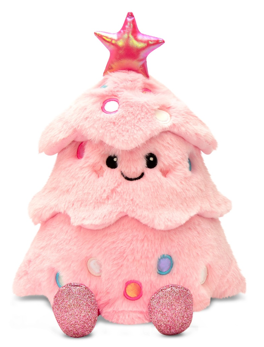 Glitter Pink Christmas Tree Plush